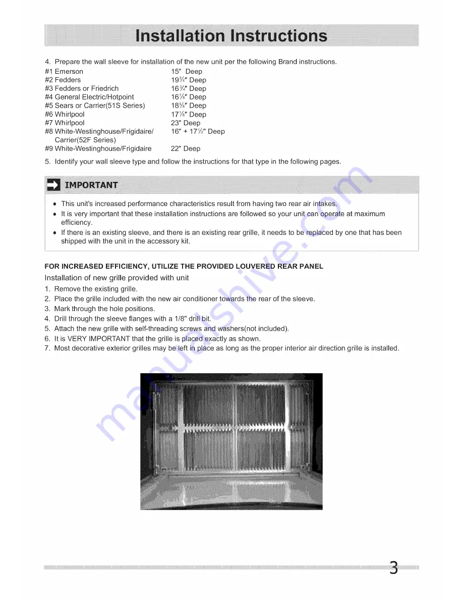 Crosley CAWE11ERR410A10 Installation Instructions Manual Download Page 3