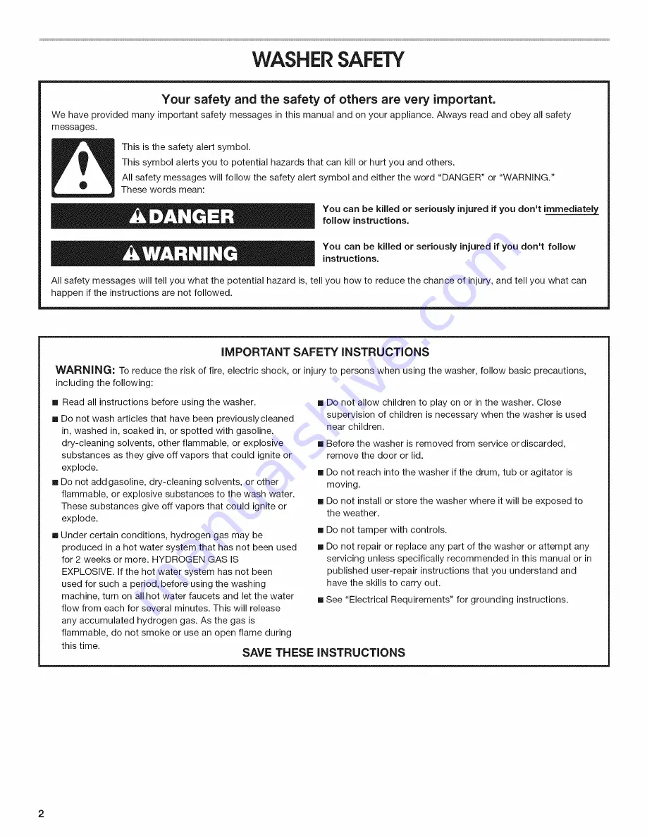 Crosley CAWS14234VQ0 User Instructions Download Page 2