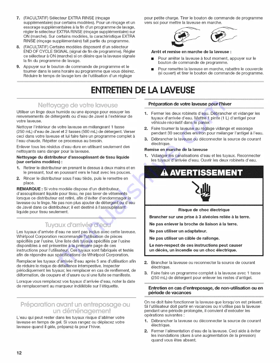 Crosley CAWS14234VQ0 User Instructions Download Page 12