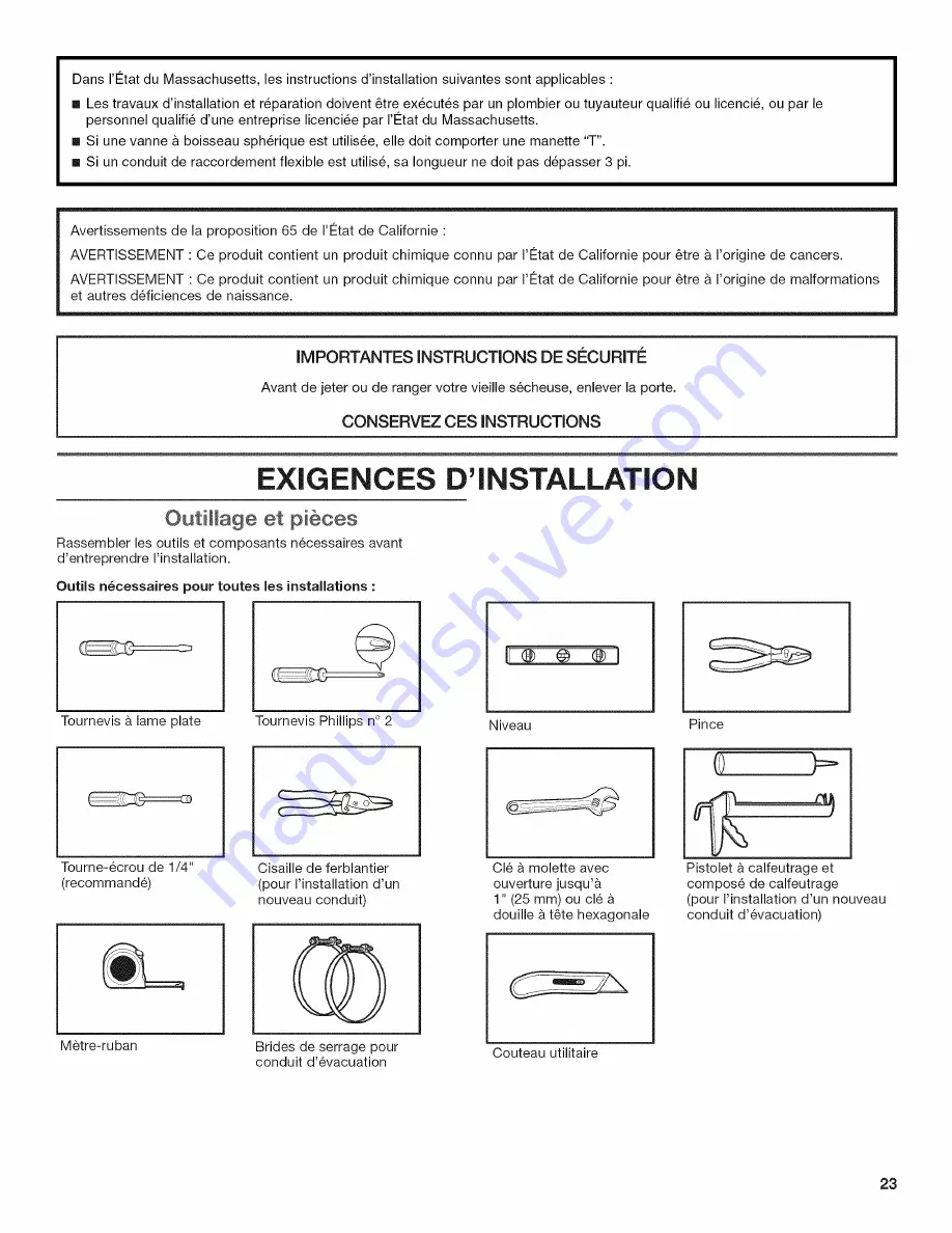 Crosley CGD126SXQ0 Installation Instructions Manual Download Page 23