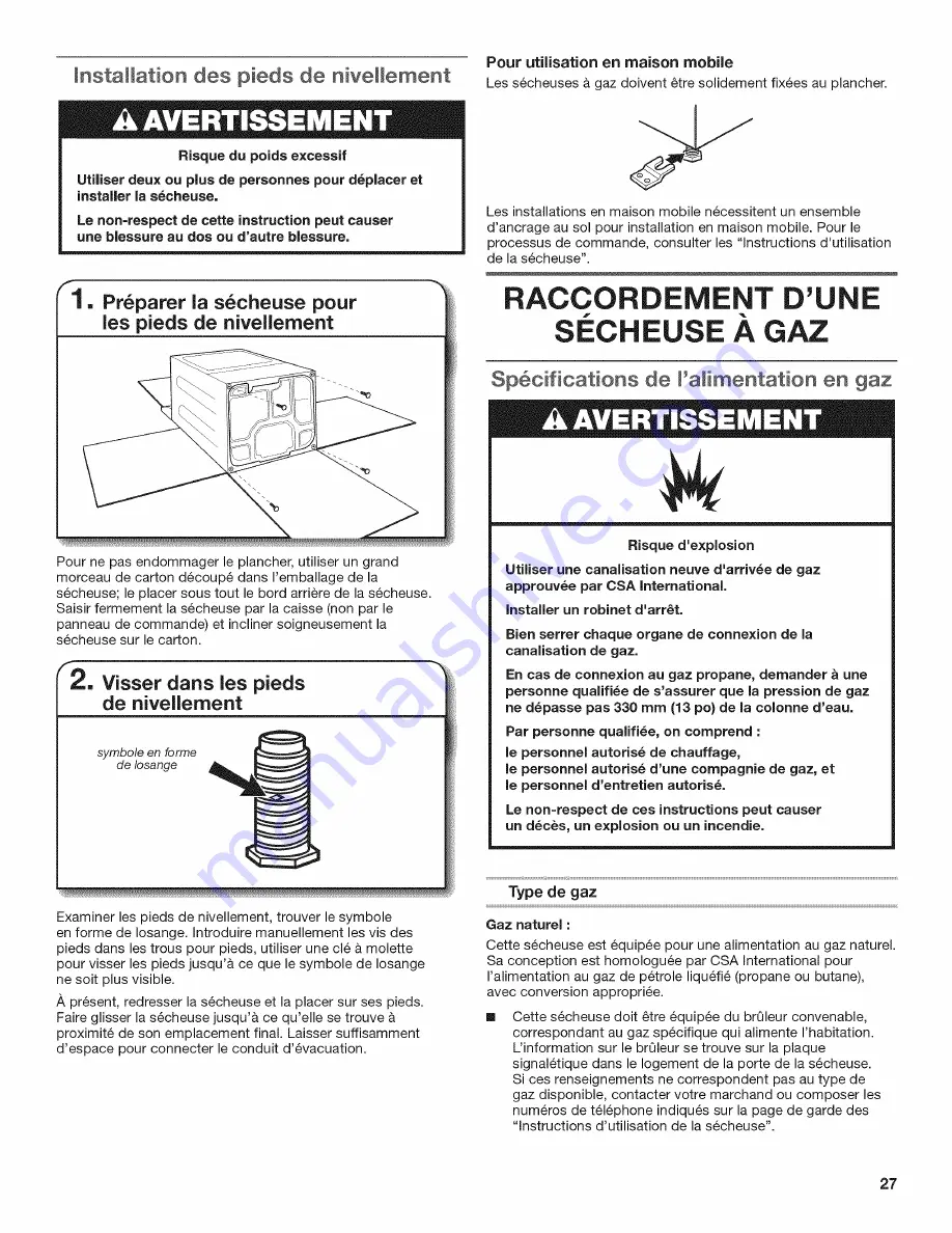 Crosley CGD126SXQ0 Installation Instructions Manual Download Page 27