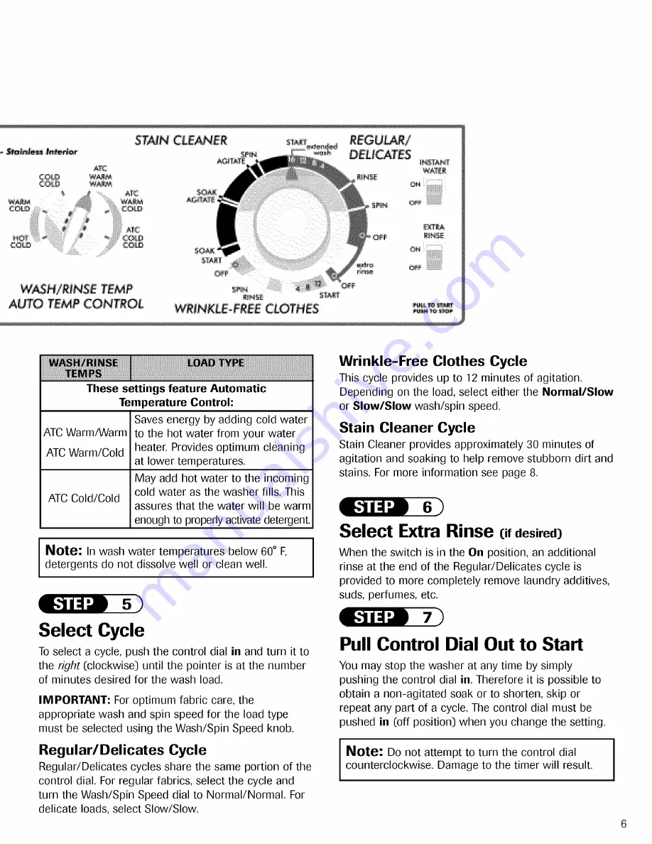 Crosley CW5500W Use & Care Manual Download Page 7