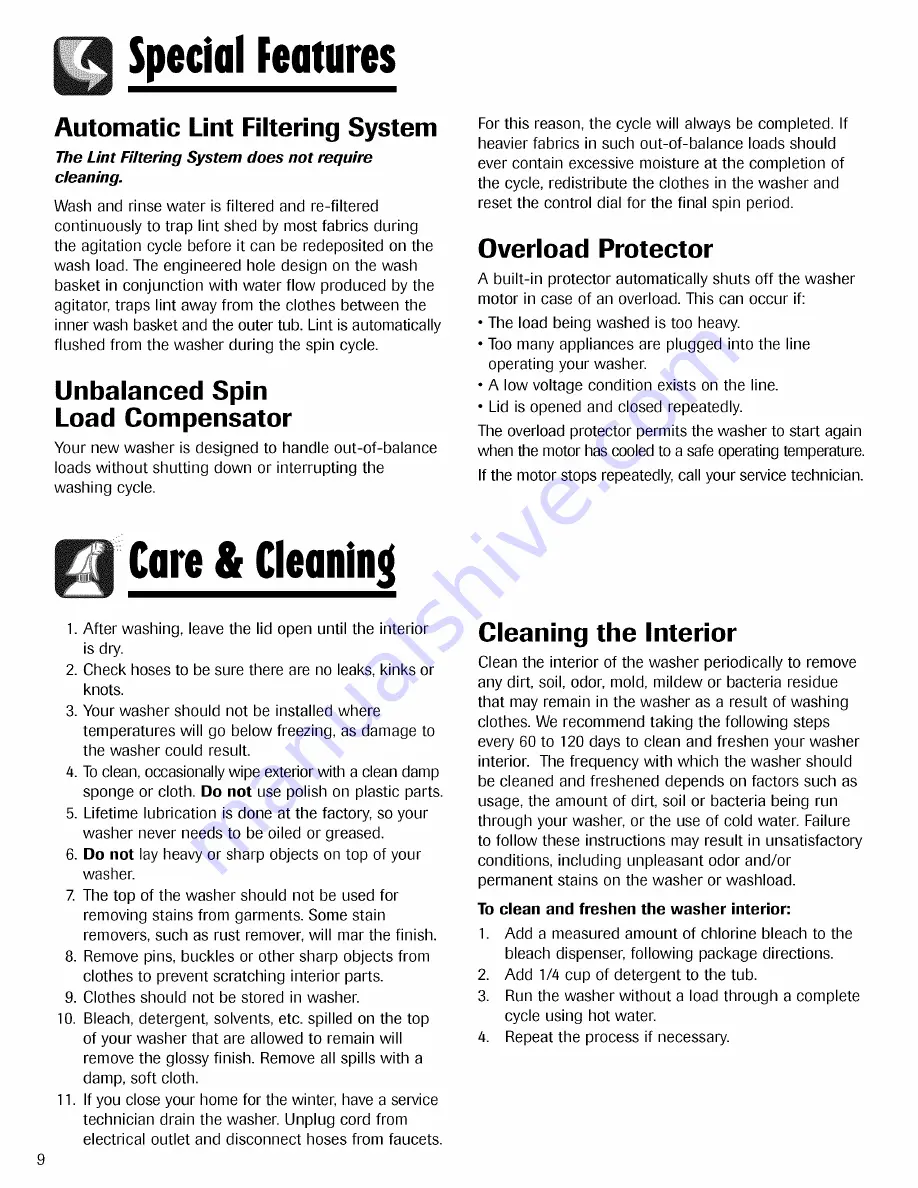 Crosley CW5500W Use & Care Manual Download Page 10