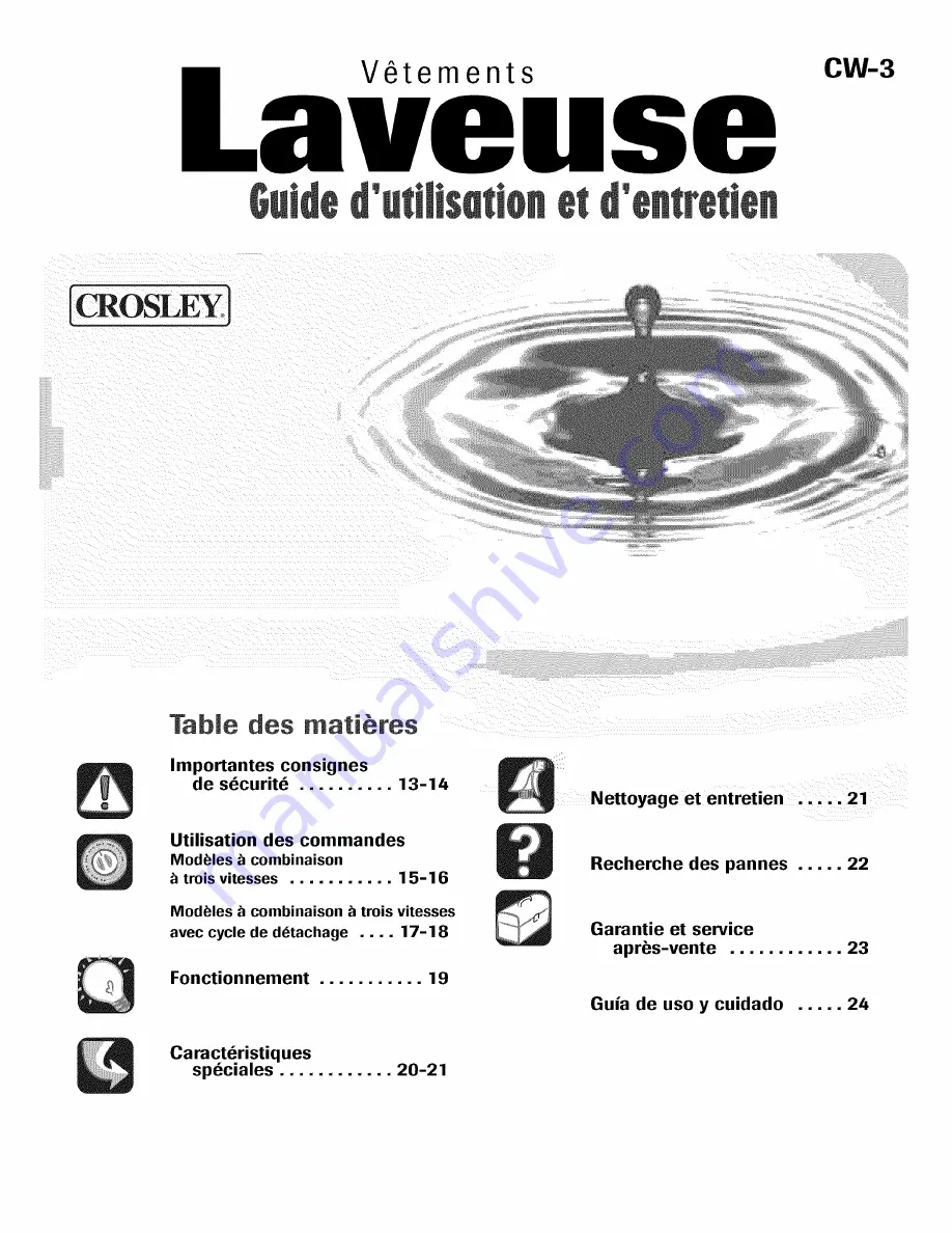 Crosley CW5500W Use & Care Manual Download Page 13