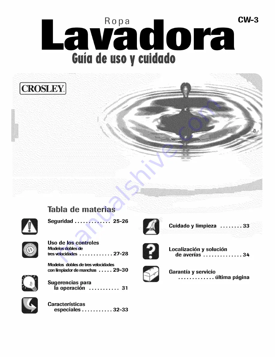 Crosley CW5500W Use & Care Manual Download Page 25