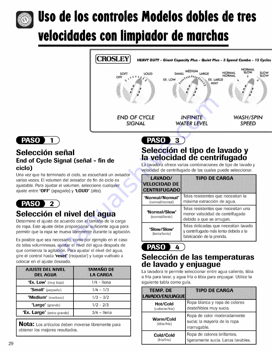 Crosley CW5500W Use & Care Manual Download Page 30