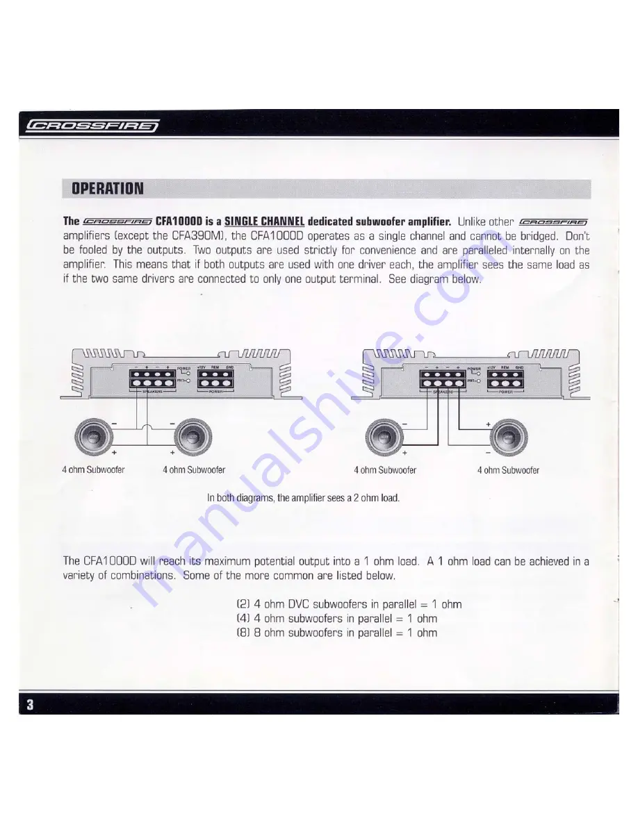 Crossfire CFA1000D Скачать руководство пользователя страница 4