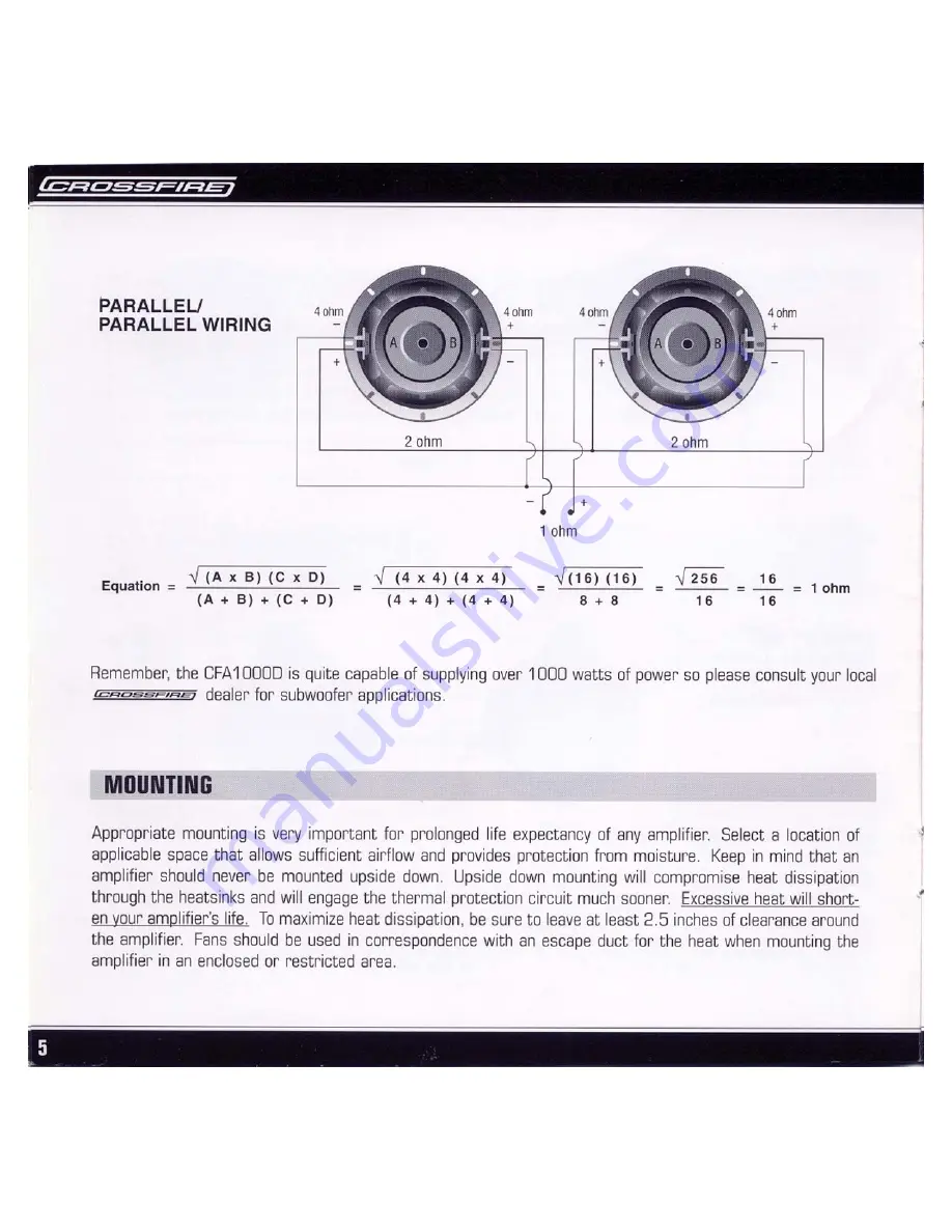 Crossfire CFA1000D Installation Manual Download Page 6