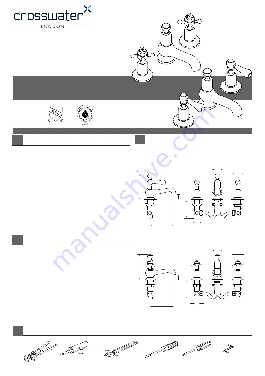 Crosswater Belgravia US-BL130 Installation Instructions Download Page 1