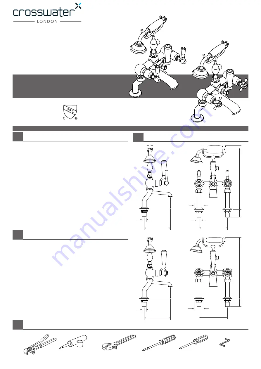 Crosswater Belgravia US-BL422 Installation Instructions Download Page 1