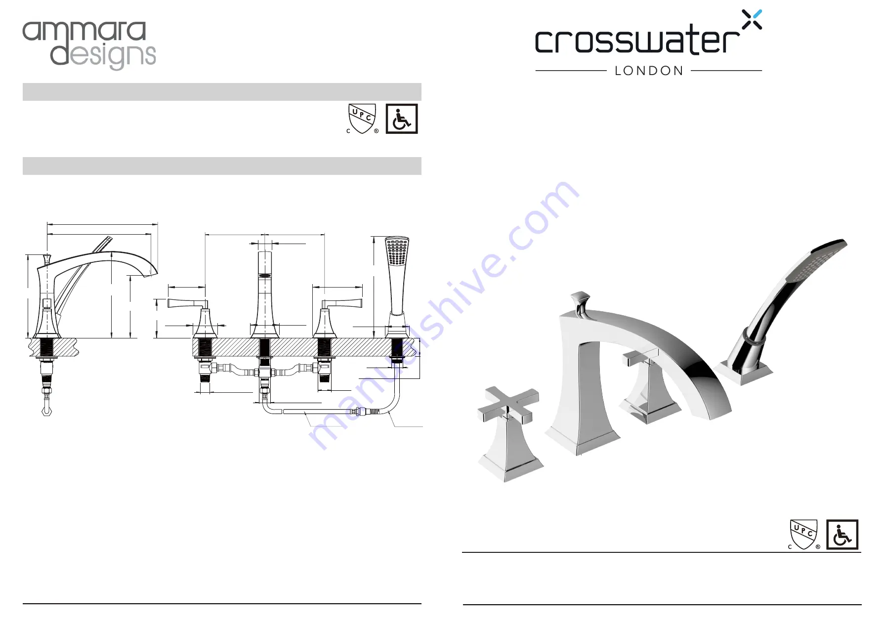 Crosswater Leyden 14X-03-T Installation Instructions Download Page 1