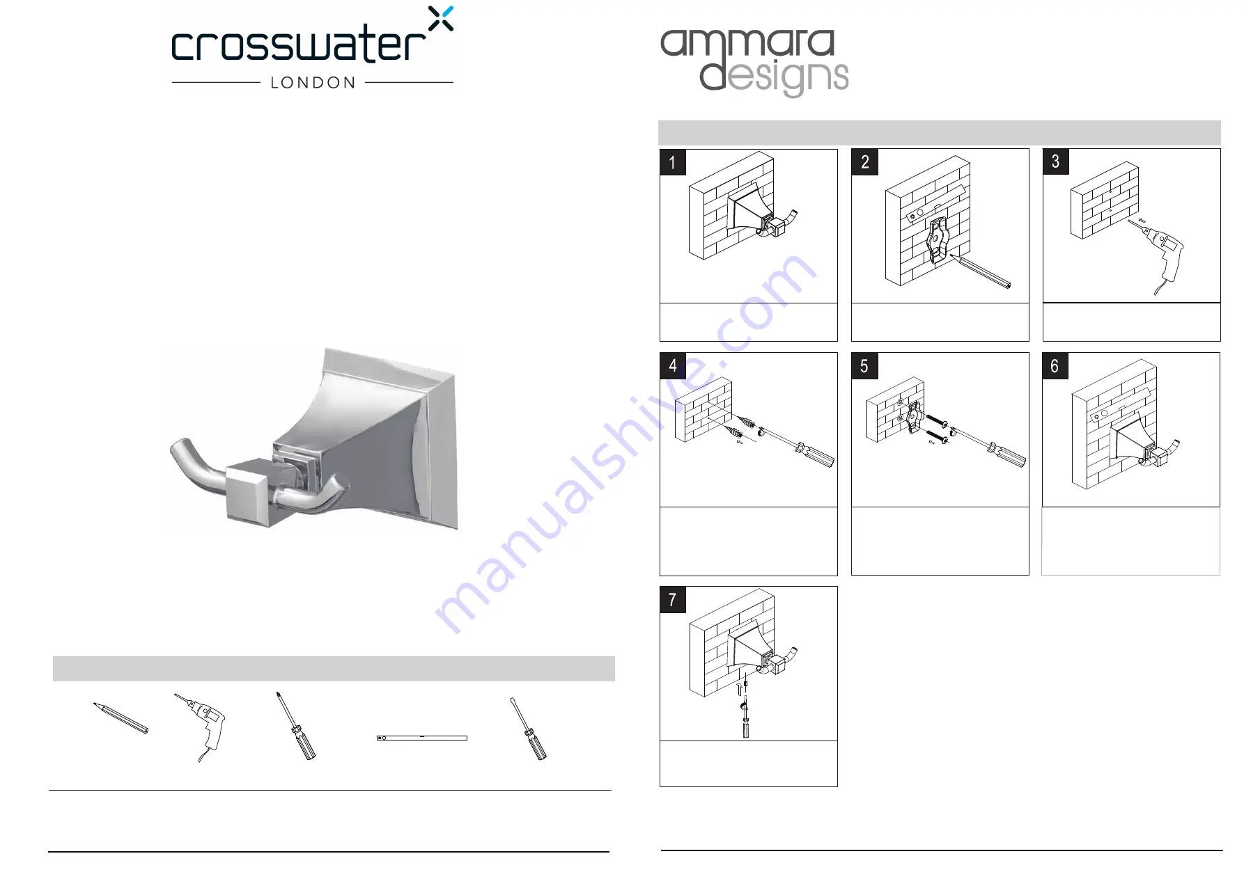 Crosswater Leyden Robe Hook 14-51 Installation Instructions Download Page 1