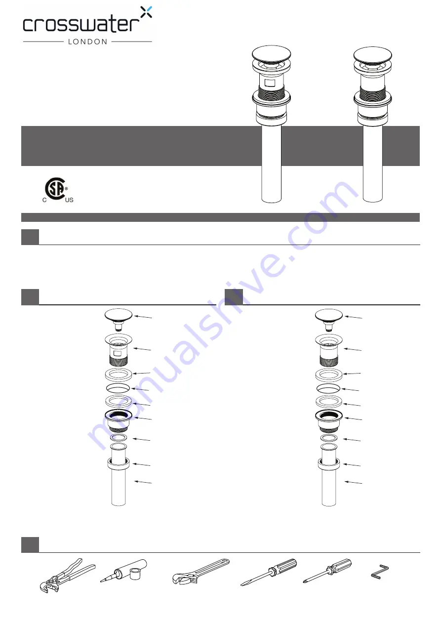 Crosswater US-BSW0101 Installation Instructions Download Page 1