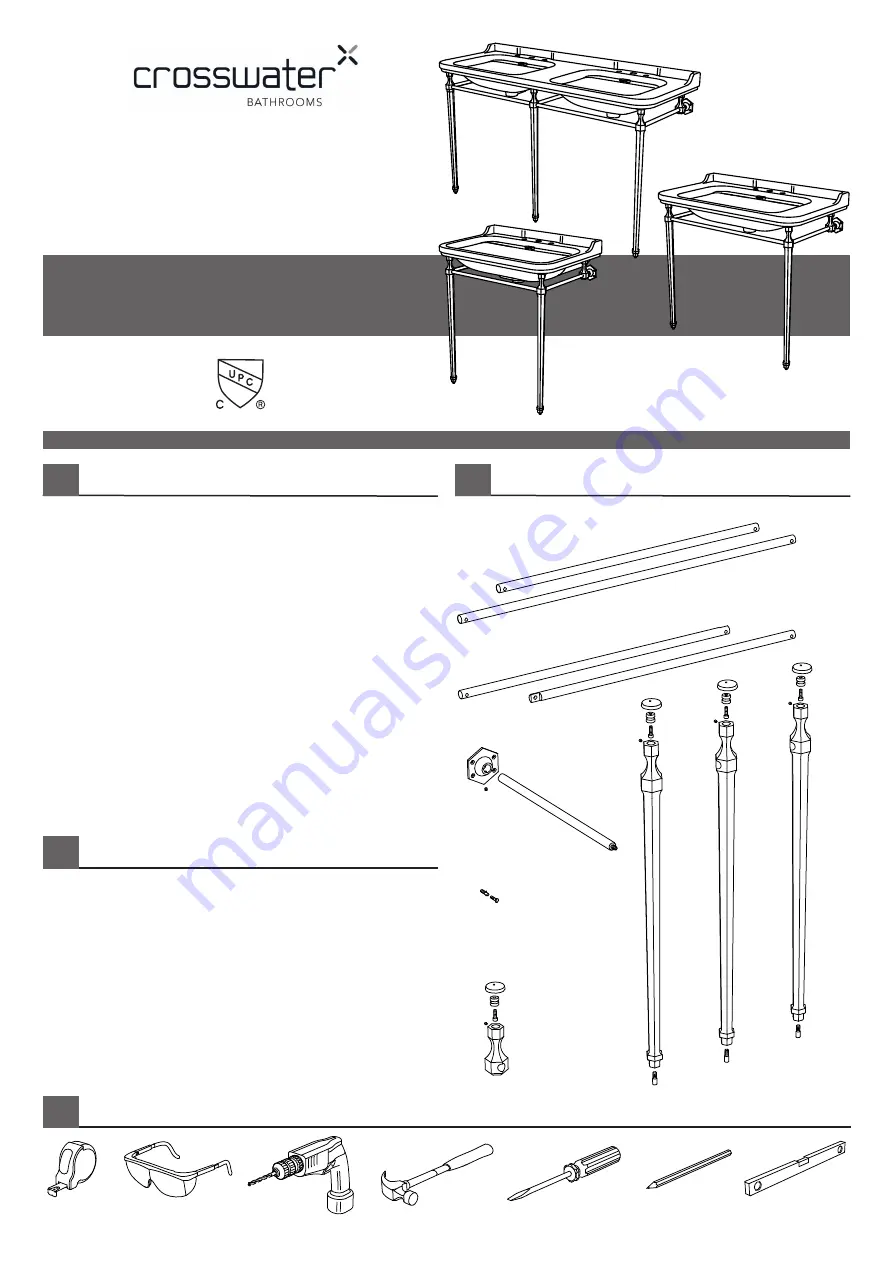 Crosswater US-WF0813SCW Скачать руководство пользователя страница 1