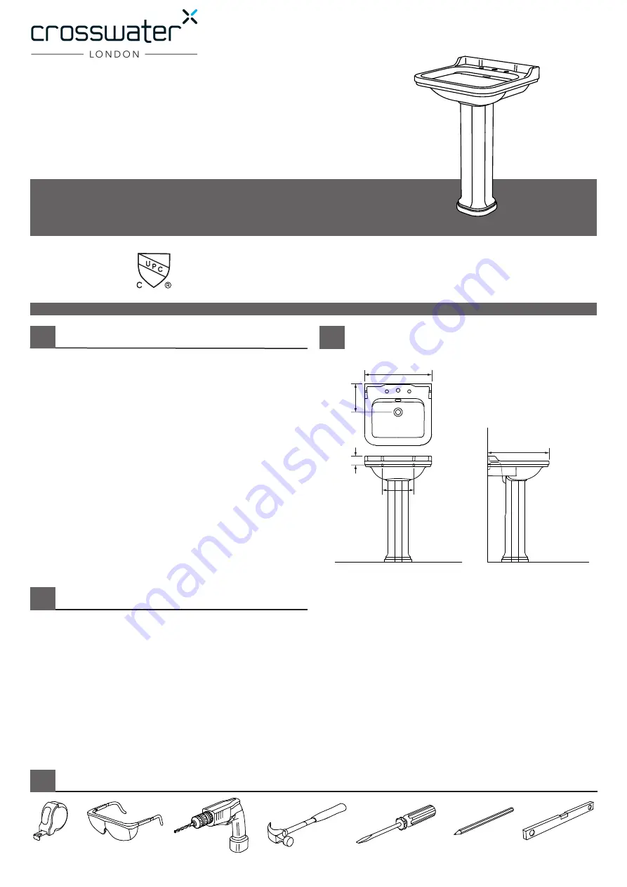 Crosswater Waldorf US-WF0613 Installation Instructions Download Page 1