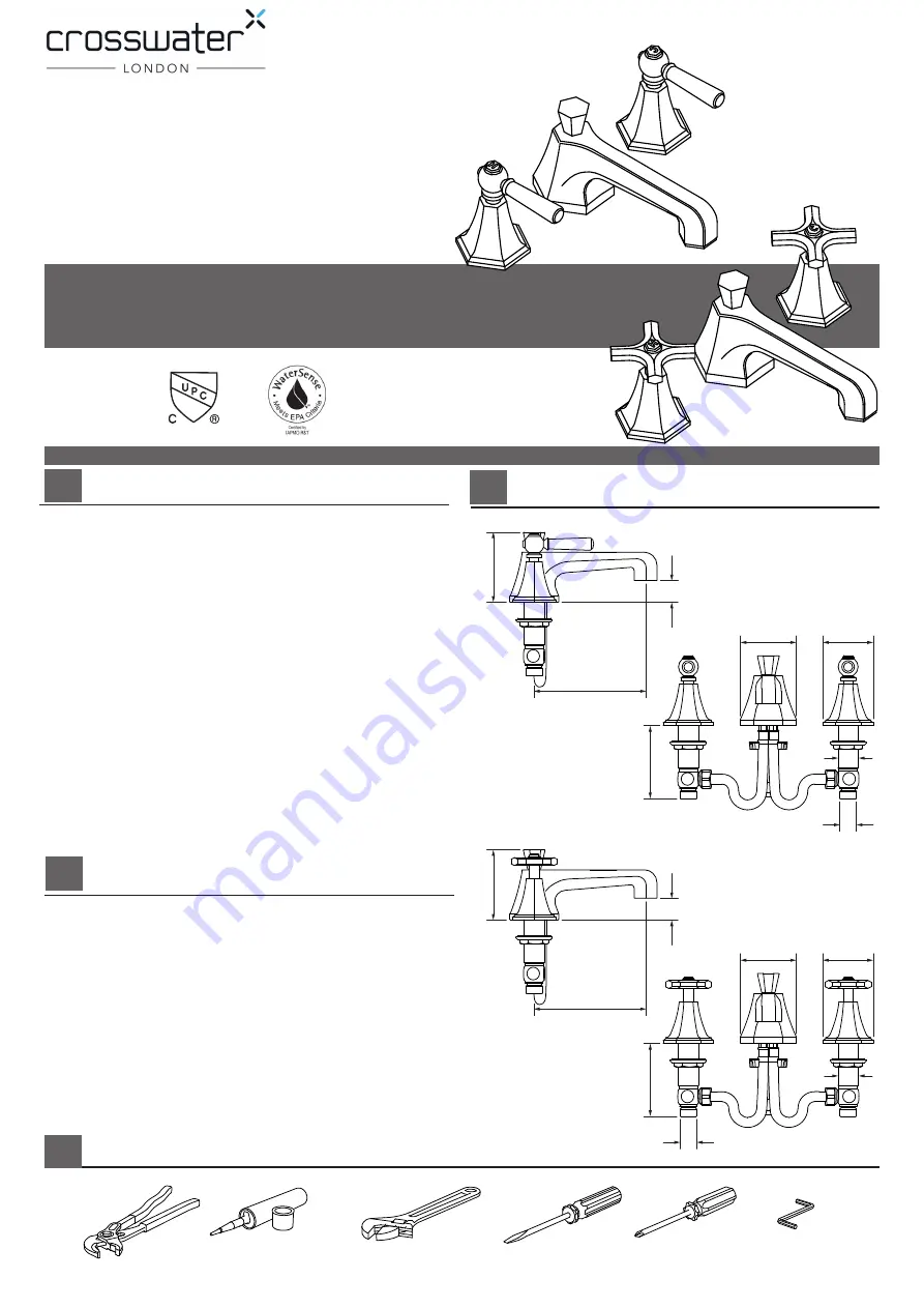 Crosswater Waldorf US-WF130 Installation Instructions Download Page 1