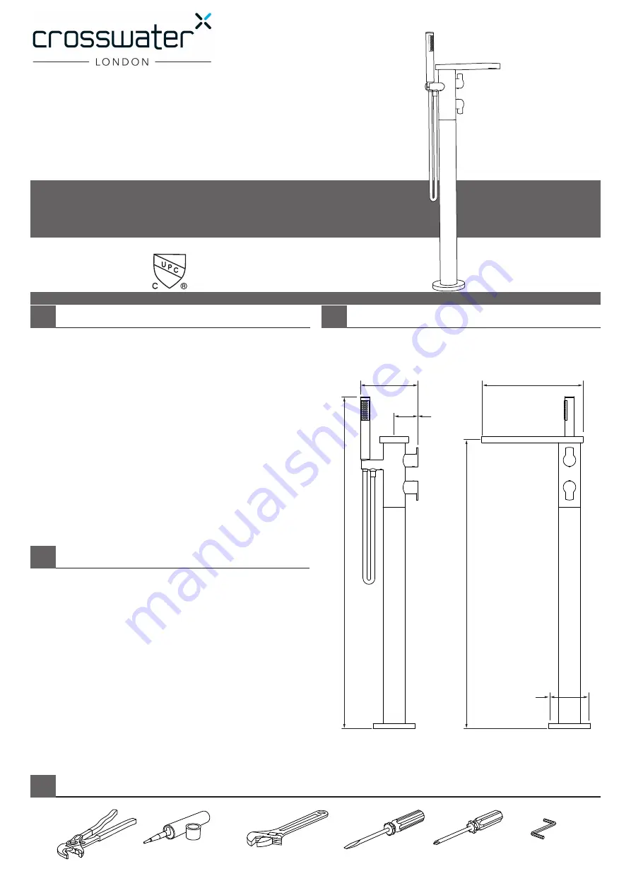 Crosswater Wisp US-WP418 Installation Instructions Download Page 1