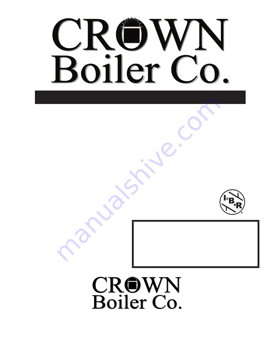 Crown Boiler 24-03 Installation Instructions Manual Download Page 1