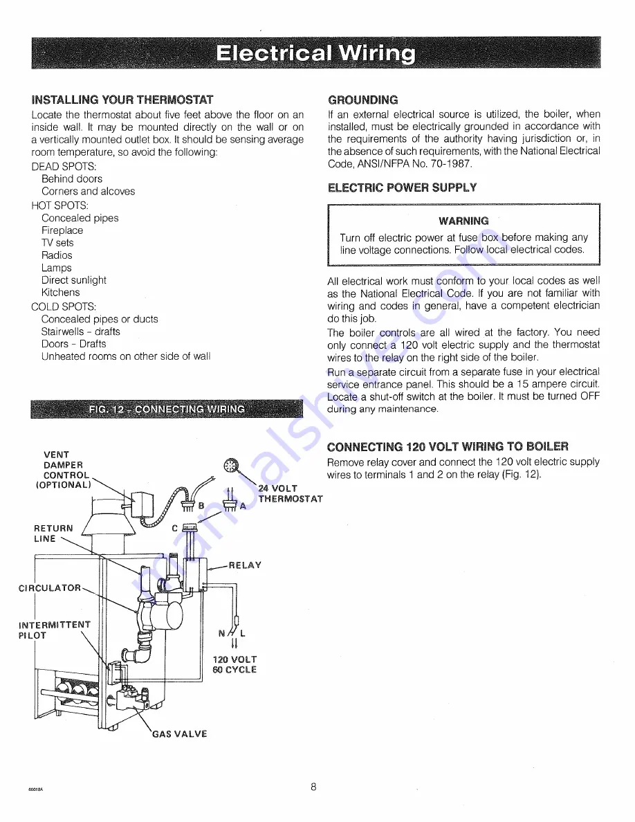 Crown Boiler DG-112-EI Installation Instructions Manual Download Page 8