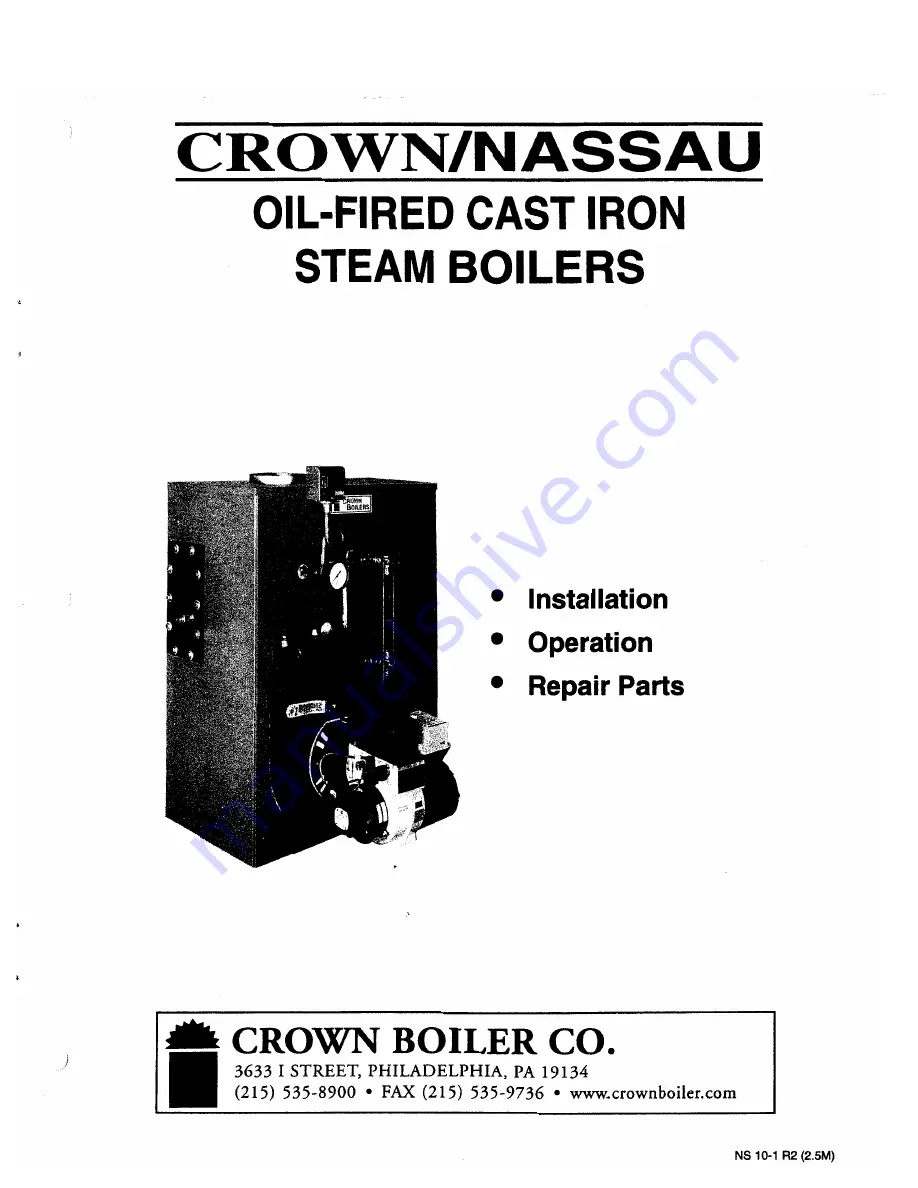 Crown Boiler NS-118 Скачать руководство пользователя страница 1