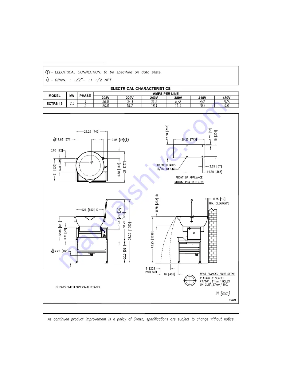 Crown Food Service Equipment ECTRS-16 Скачать руководство пользователя страница 4