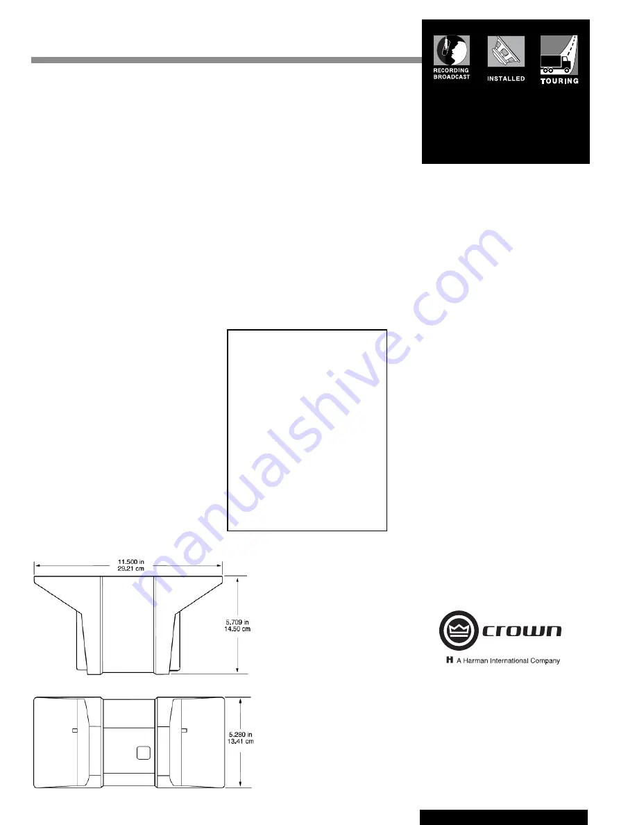 Crown EQP1-A User Manual Download Page 2