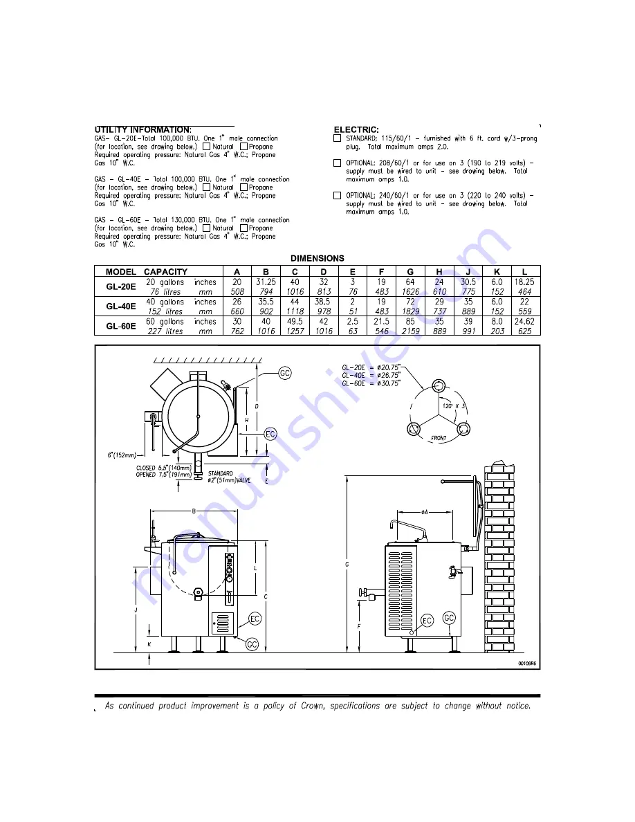 Crown GL-100E Installation & Operation Manual Download Page 4