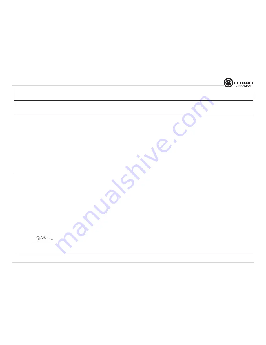 Crown XLC2500 Operation Manual Download Page 3