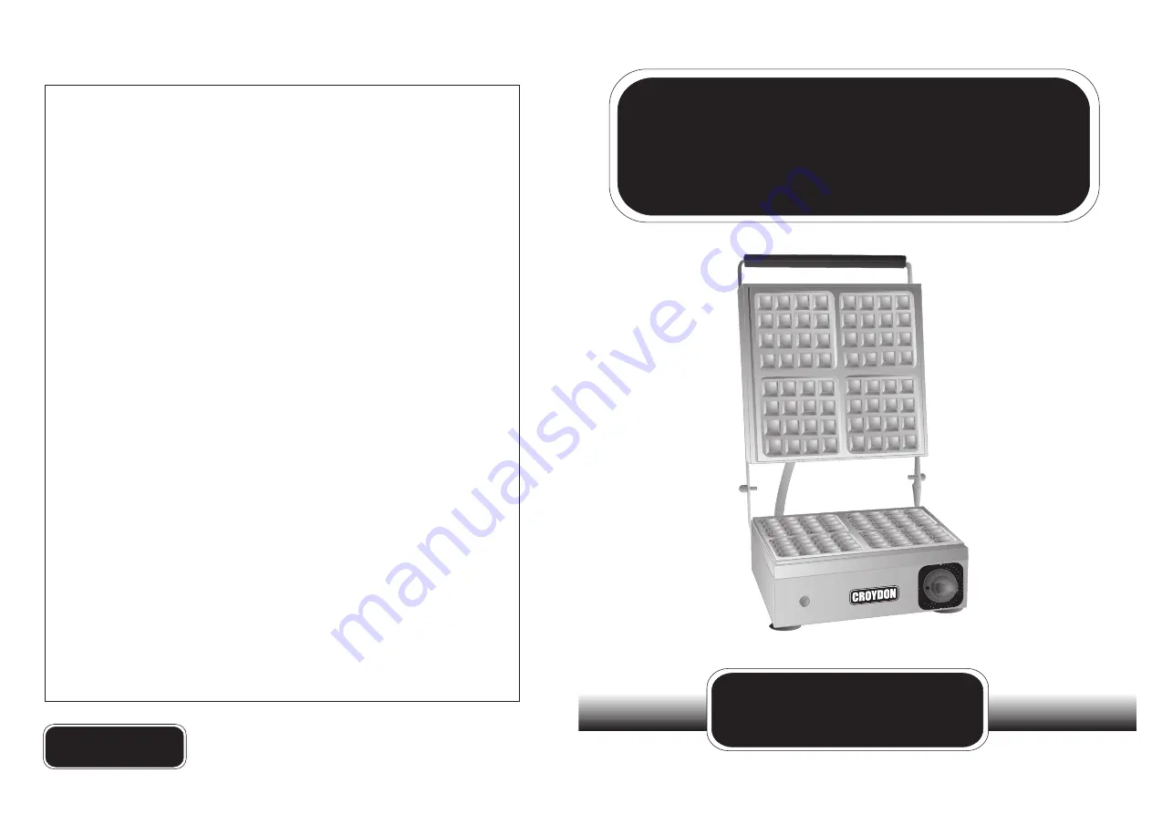 croydon BW-100001 W3 Instruction Manual Download Page 1