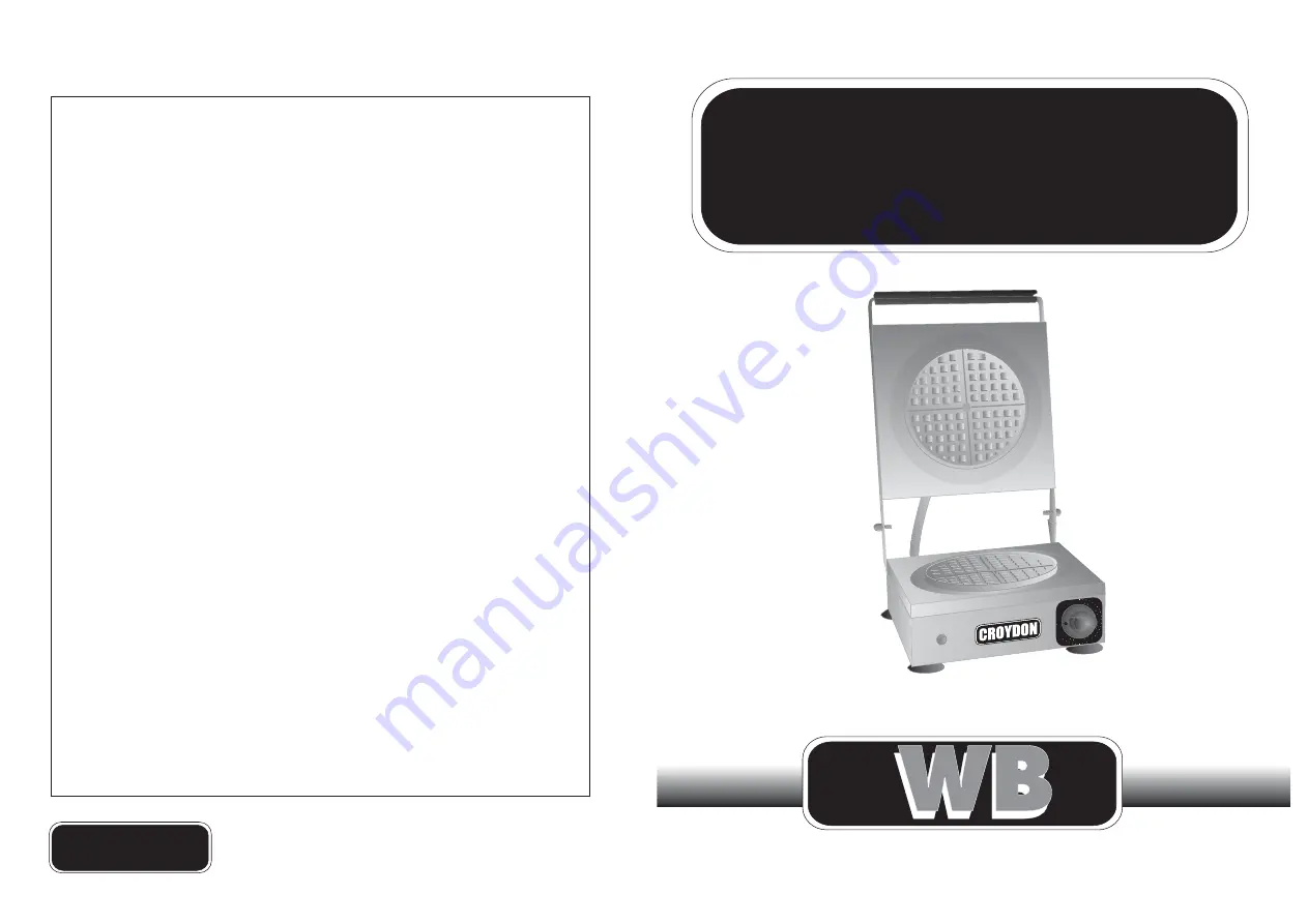 croydon WB-100001-B0 Instruction Manual Download Page 1