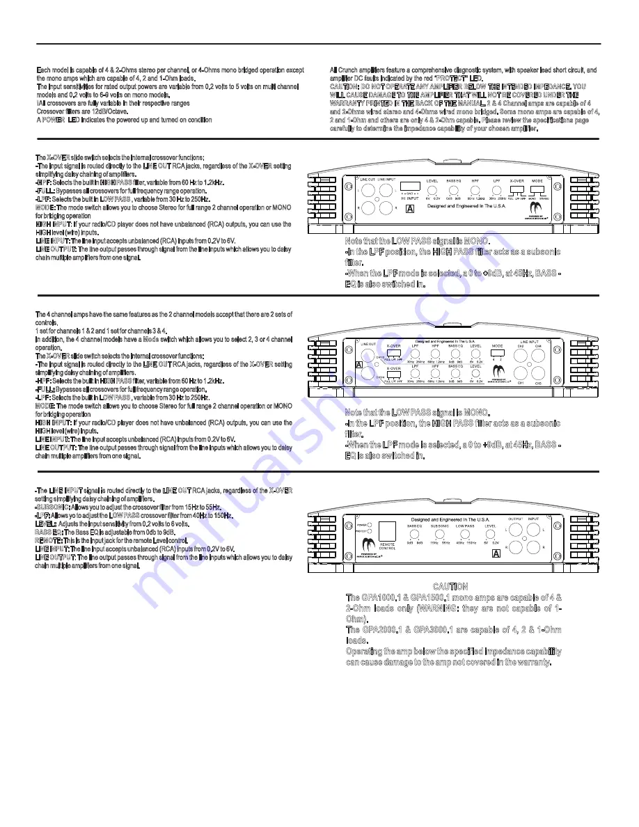 Crunch GPA1000.1 Instruction Manual Download Page 4