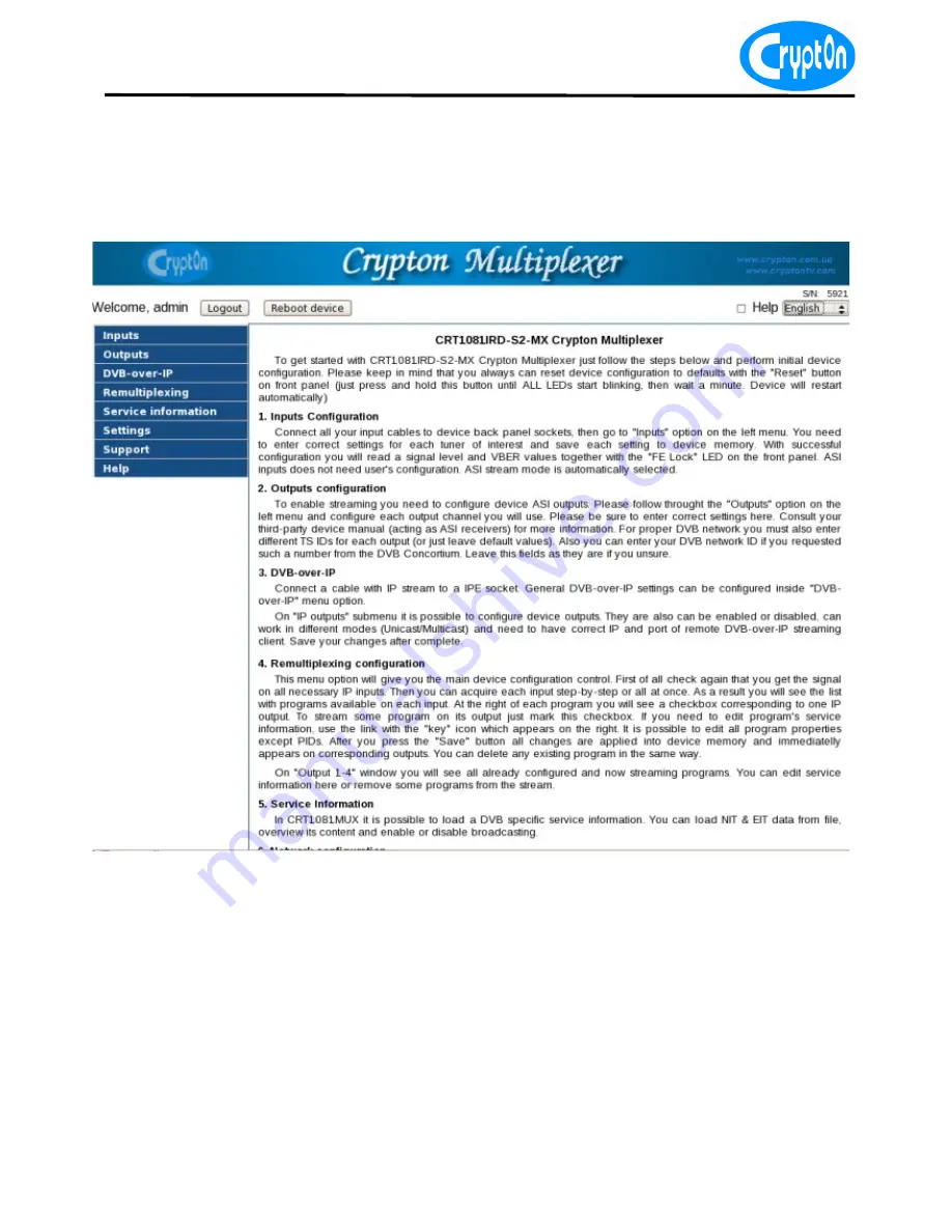 CryptOn CRT1081IRD-S2-MX User Manual Download Page 11