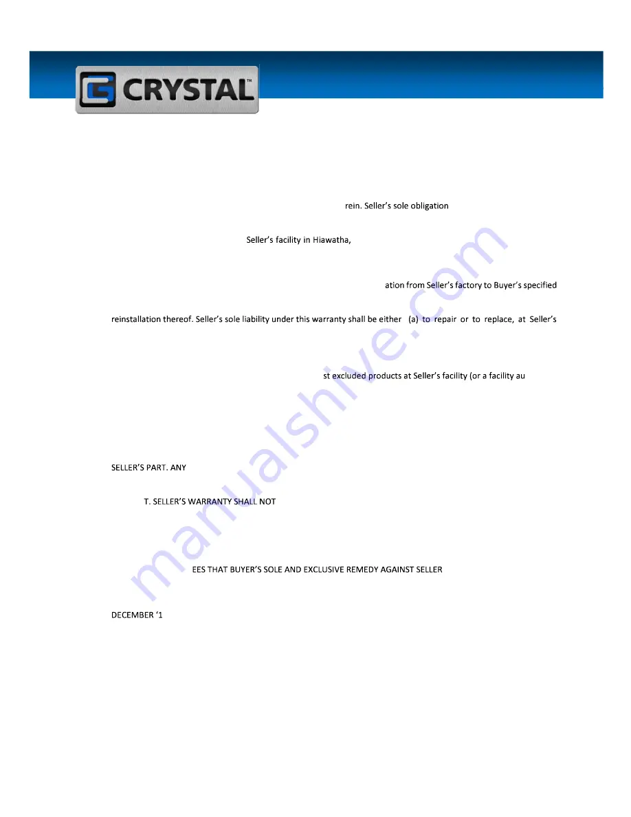 CRYSTAL GROUP INC. RS363S15FM User Manual Download Page 27