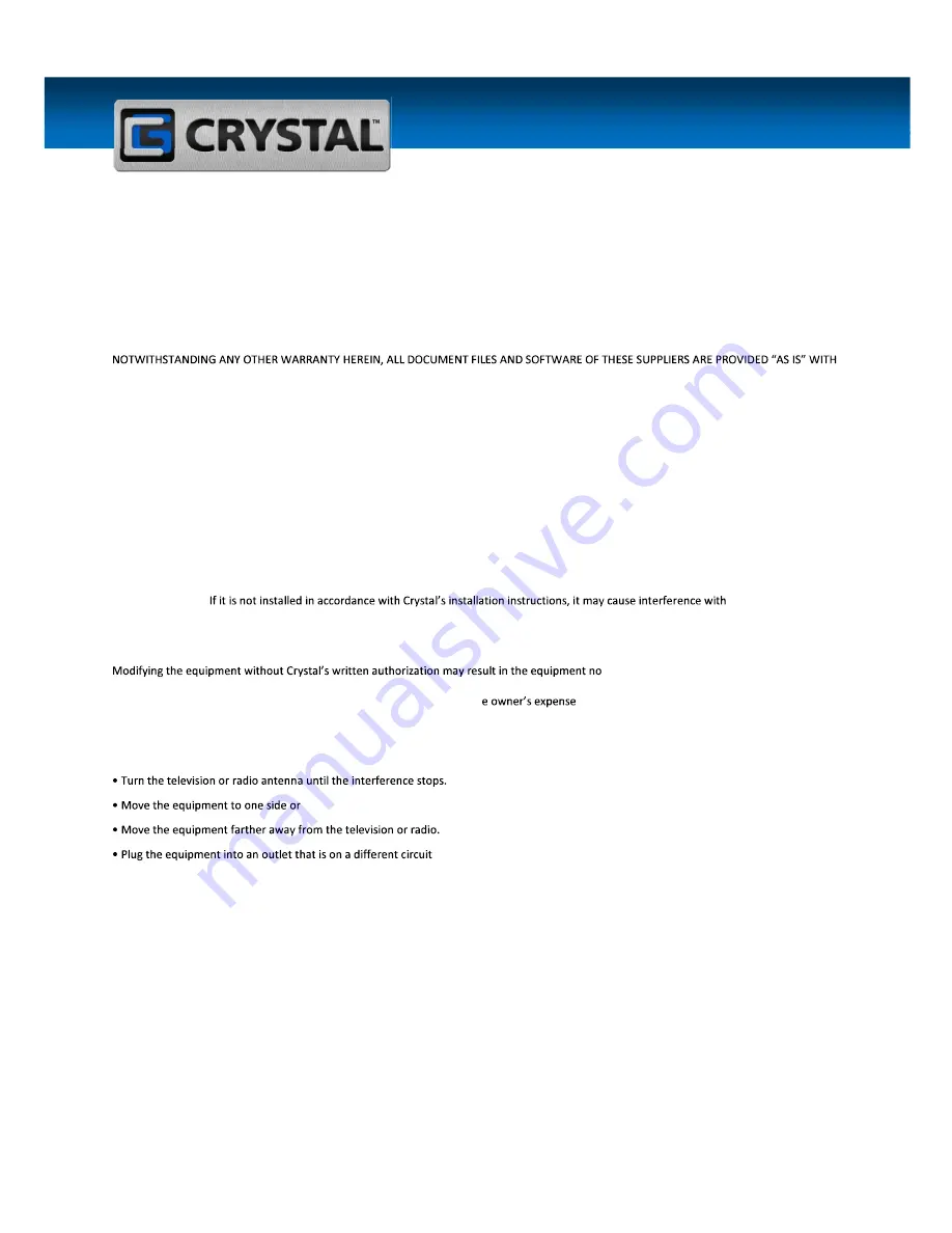 CRYSTAL GROUP INC. RS363S15FM User Manual Download Page 28