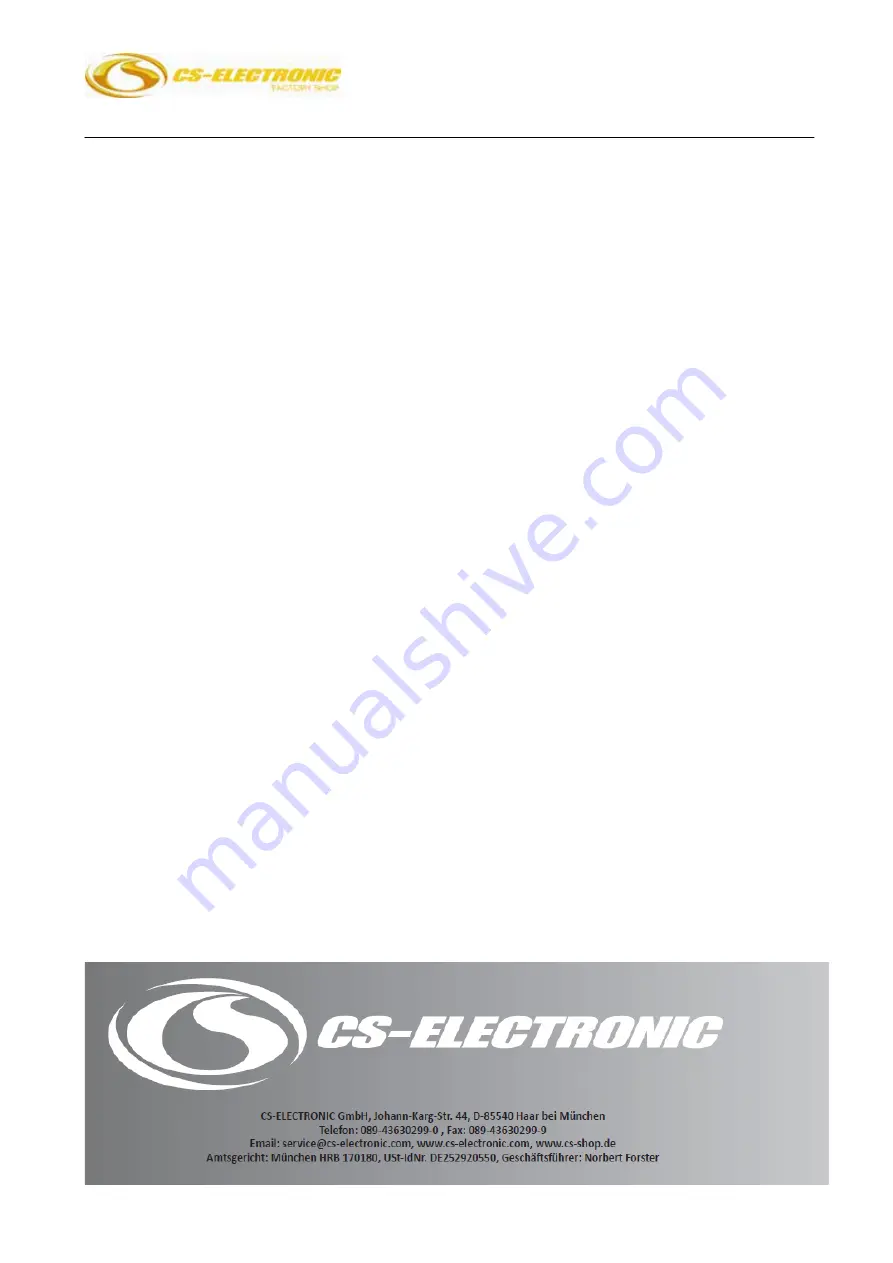 CS-Electronic C140560 Instruction Manual Download Page 28