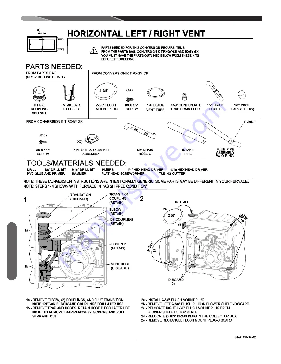 CSA 92MSP SERIES Installation Instructions Manual Download Page 34