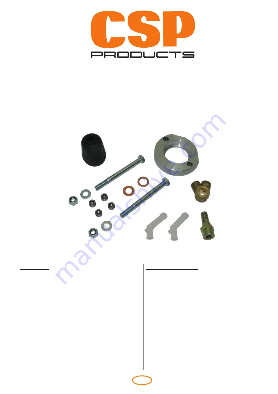 CSP Products RHD Fitting Instructions Manual Download Page 1