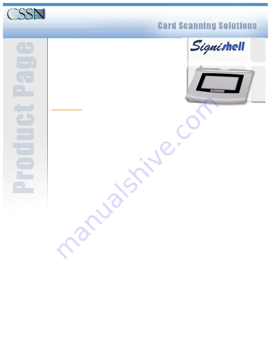 CSSN Signishell Specifications Download Page 1