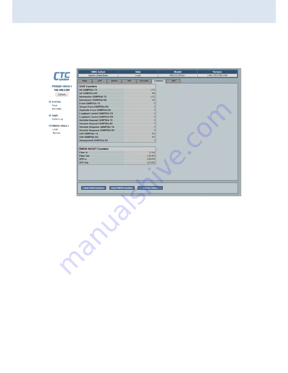 CTC Union FRM220-100AS-1 User Manual Download Page 74