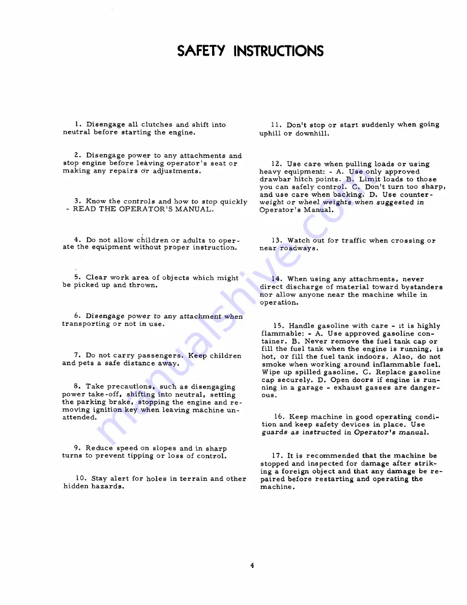 Cub Cadet 106 Operator'S Manual Download Page 5