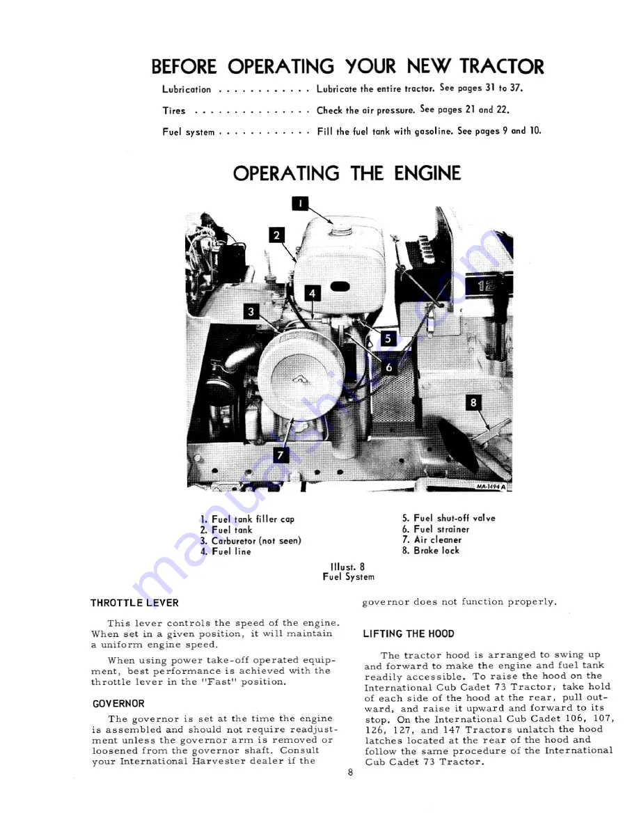 Cub Cadet 106 Operator'S Manual Download Page 9