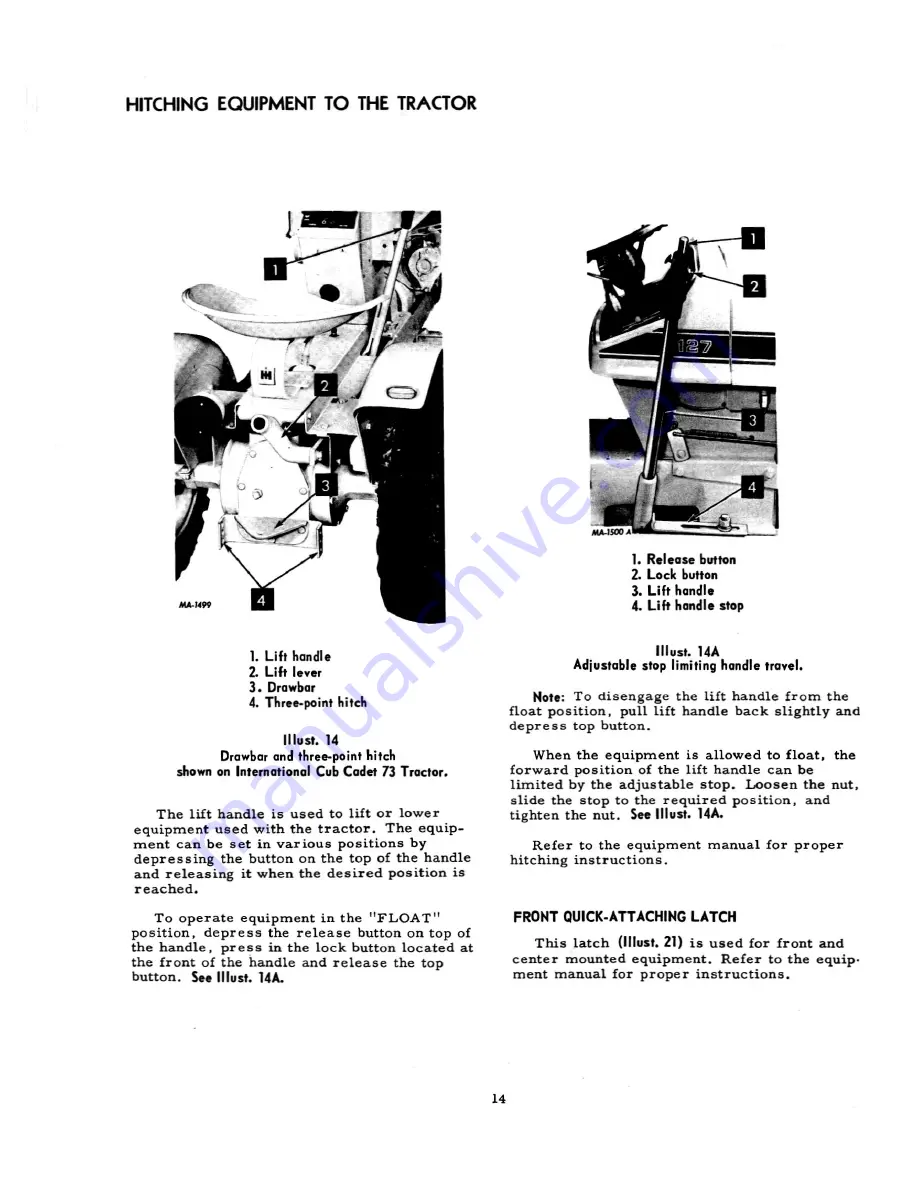 Cub Cadet 106 Operator'S Manual Download Page 15