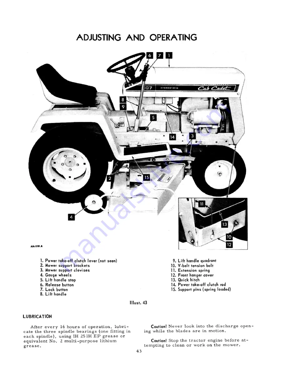 Cub Cadet 106 Скачать руководство пользователя страница 44