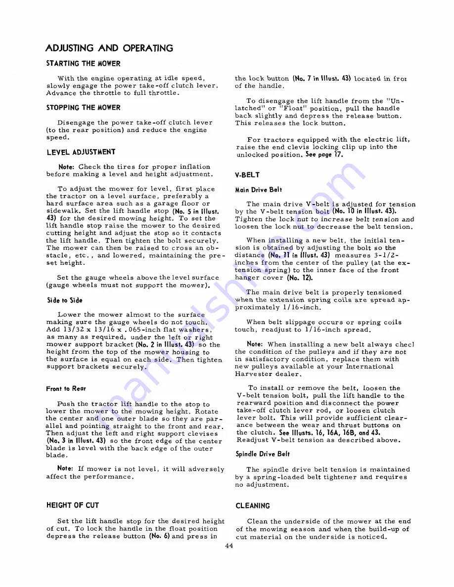 Cub Cadet 106 Operator'S Manual Download Page 45