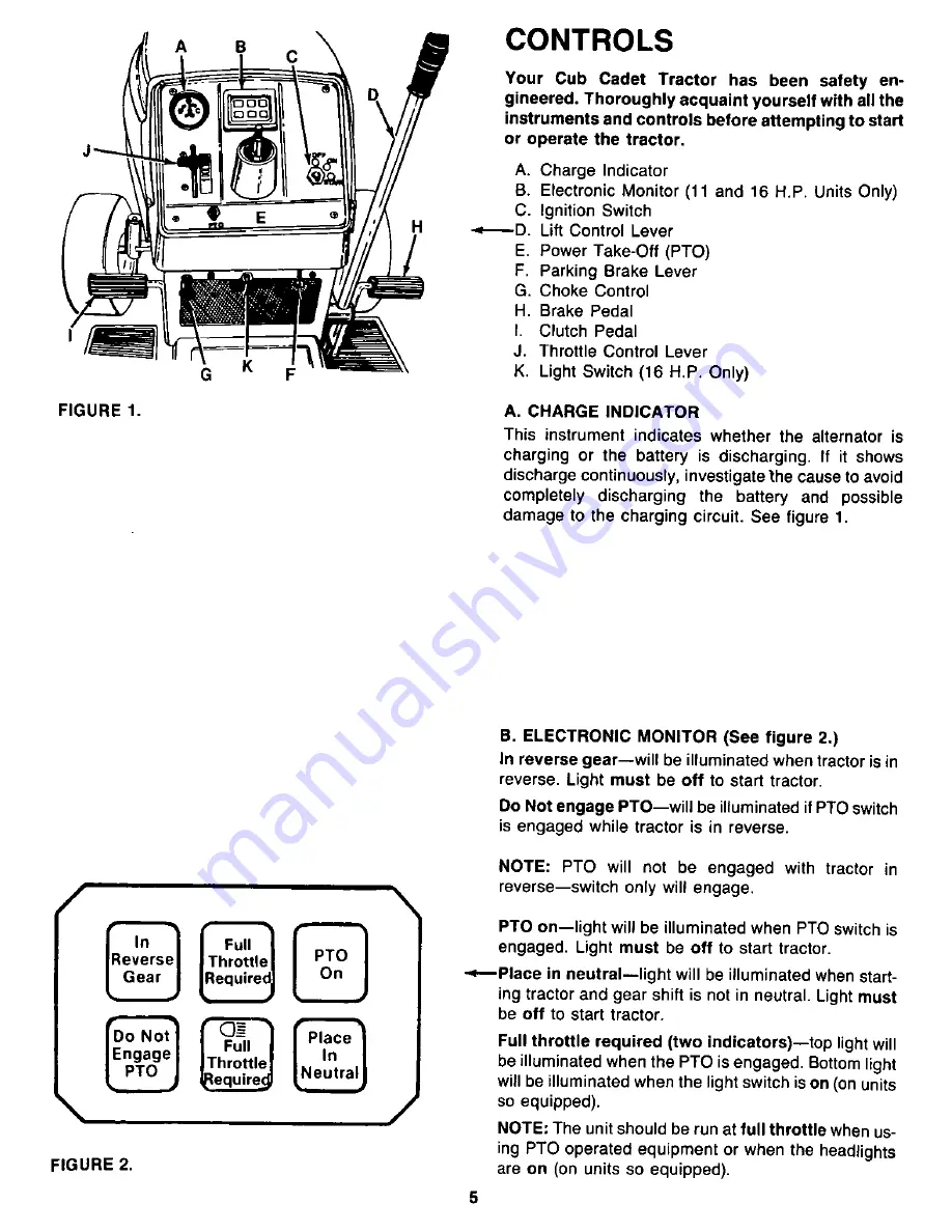 Cub Cadet 1105 (292) Owner'S Manual Download Page 5