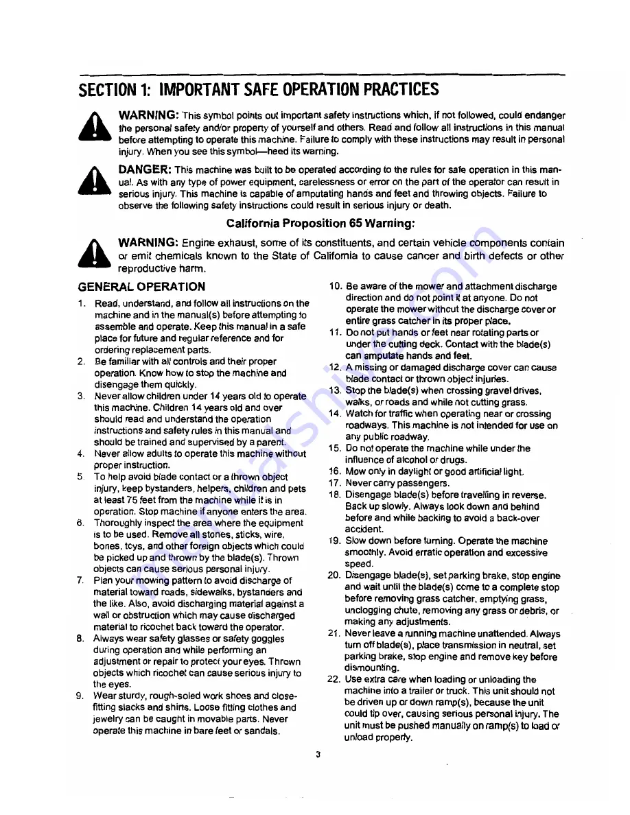 Cub Cadet 1529 Operator'S Manual Download Page 3