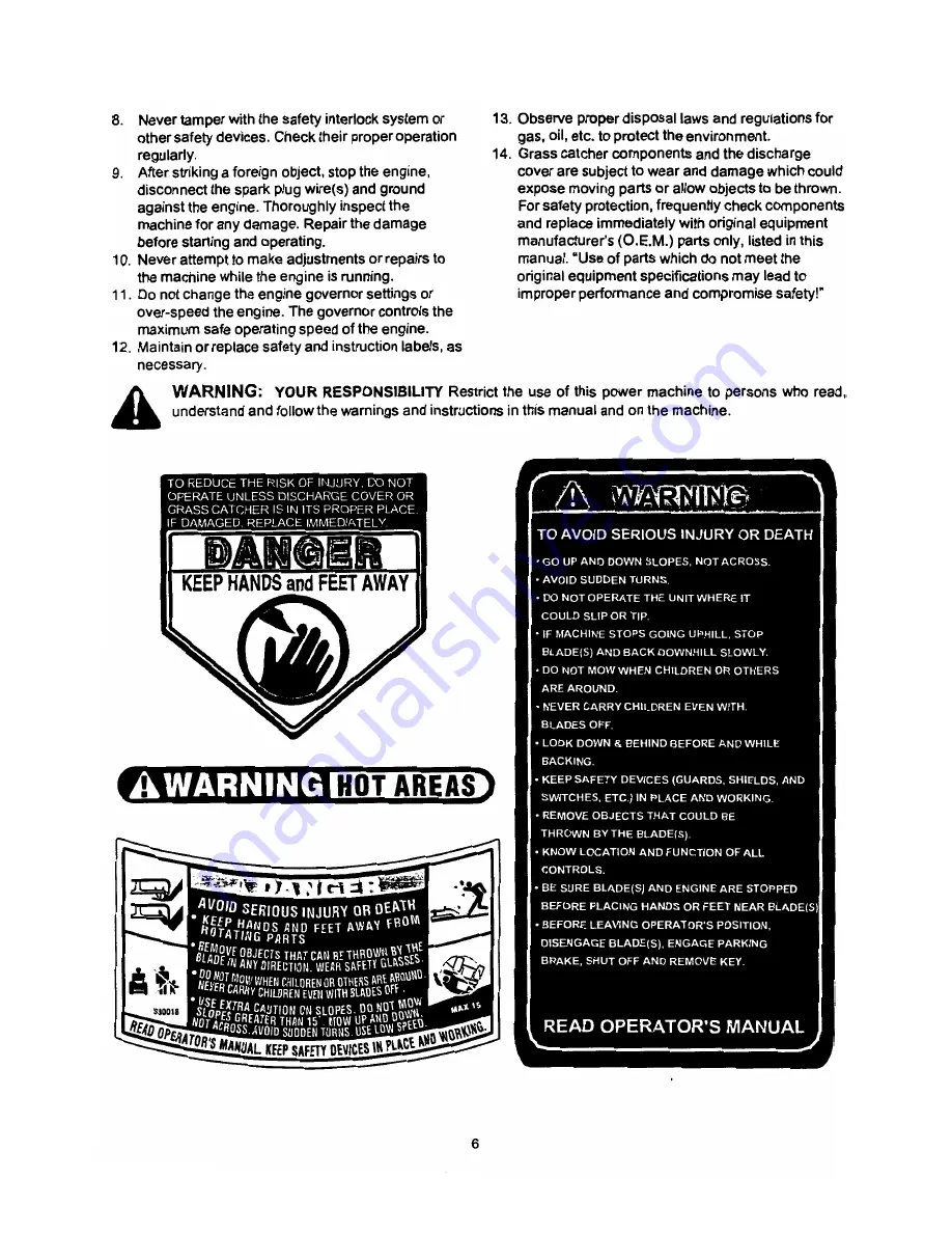 Cub Cadet 1529 Operator'S Manual Download Page 6