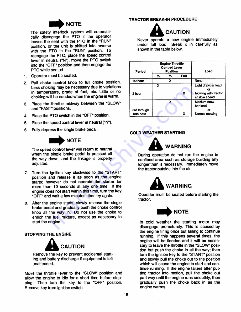 Cub Cadet 1882 Owner'S Manual Download Page 15