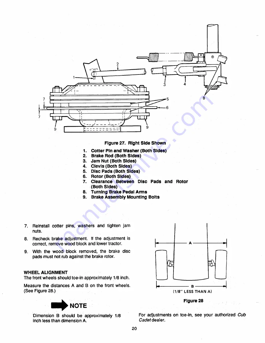 Cub Cadet 1882 Owner'S Manual Download Page 20