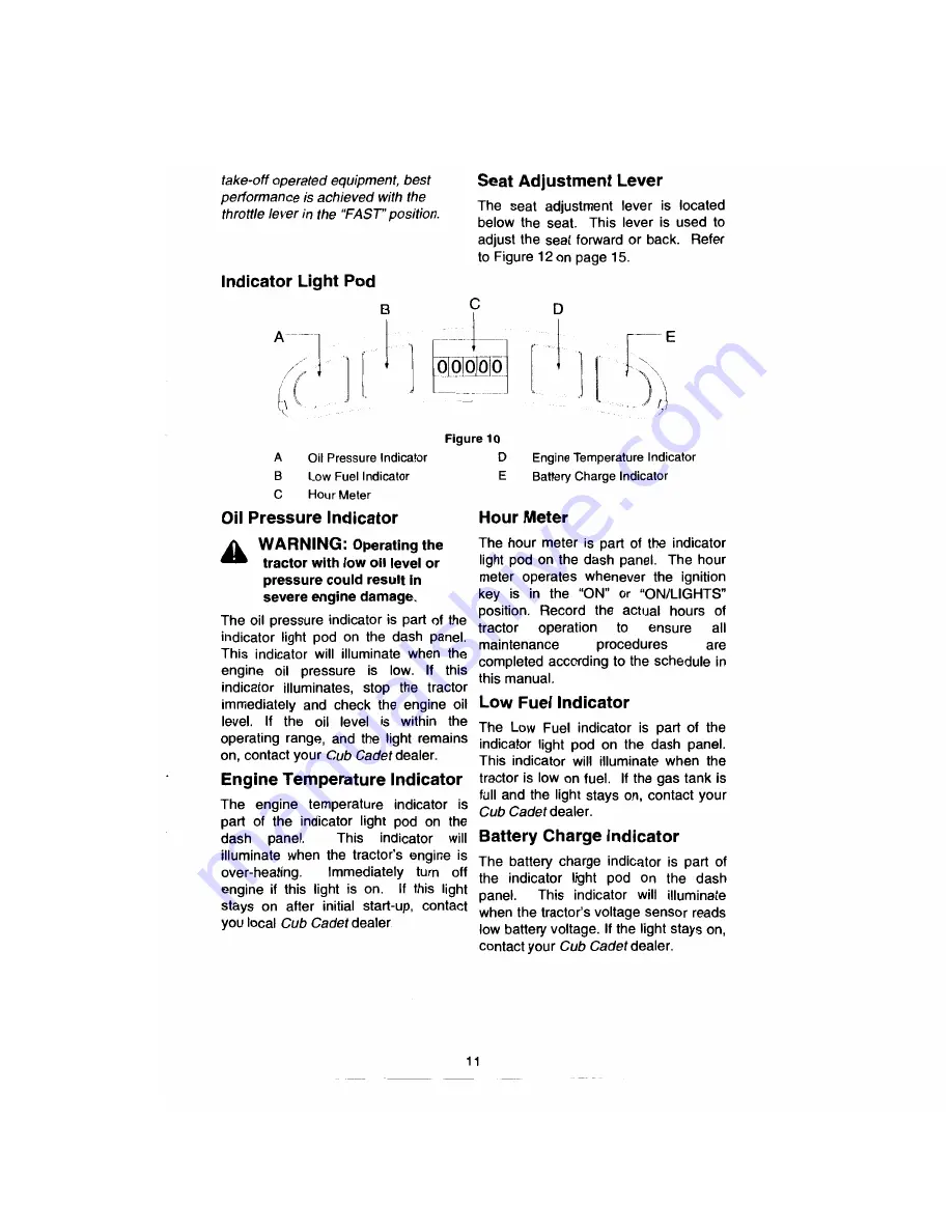 Cub Cadet 3205 Скачать руководство пользователя страница 11